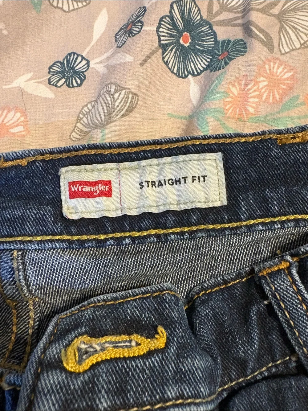 Wrangler Straight Fit Jeans 34x32 Dark Wash Classic Denim Men’s